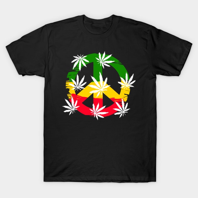 Rasta Colors, Herbs, Meditation, Reggae Colors T-Shirt by alzo